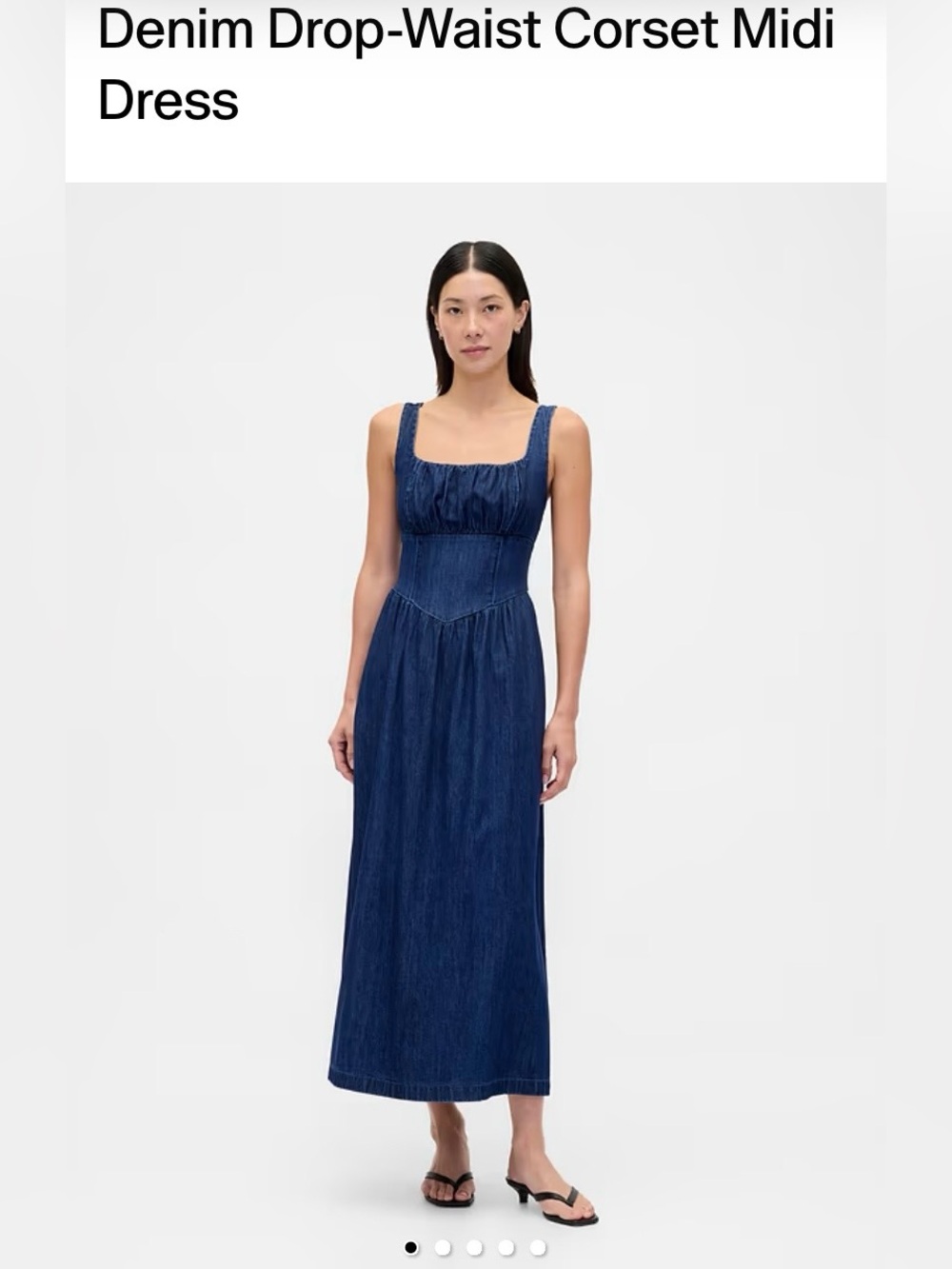 GAP Denim Drop Waist Corset Midi Dress